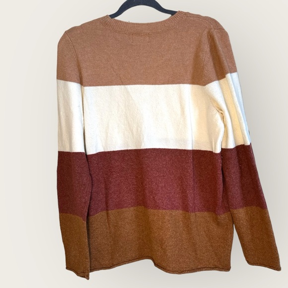 Pinque‎ by Buckle  sz large oversized poly blend crewneck striped sweater NWOT - Picture 2 of 11